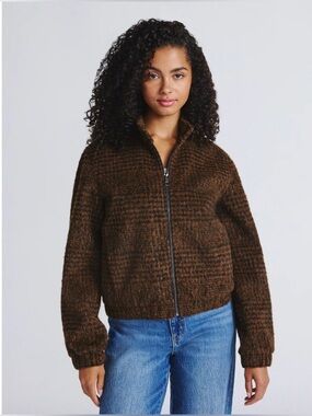 Time and Tru Women’s Faux Wool Bomber Jacket/ Size: Medium/ NWT